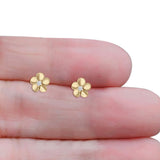 Flower Stud Earrings Cubic Zirconia 7.9mm 925 Sterling Silver