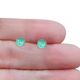 Round 7mm Lab Created Opal Solitaire Stud Earring 925 Sterling Silver
