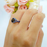Art Deco Cushion Cut Halo Infinity Twist Ring