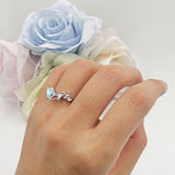 Heart Leaf Art Deco Ring