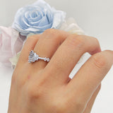 Marquise Halo Beaded Ring
