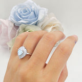 Heart Halo Baguette & Round Cocktail Ring