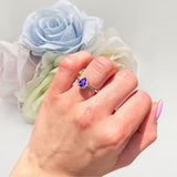 Pear Teardrop Halo Solitaire Ring