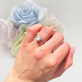 Pear Teardrop Halo Solitaire Ring