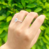 Art Deco Oval Hidden Halo Ring
