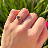 Vintage Style Oval Natural Stone Trillium Ring