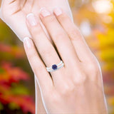 Two Piece Round Natural Stone Art Deco Ring