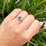Teardrop Pear Natural Stone Halo Ring