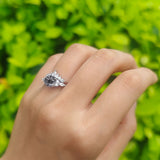 Two Piece Round Natural Stone Ring