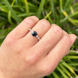Petite Dainty Round Natural Stone Ring