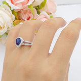 Vintage Style Pear Teardrop Natural Stone Ring