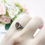 Oval Halo Split Shank Twisted Ring