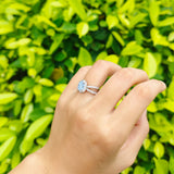 Halo Split Shank Oval Natural Stone