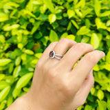 Halo Split Shank Oval Natural Stone
