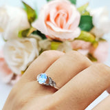 Oval Natural Stone Leaf Split Shank Ring