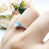Three Stone Oval Natural Stone Trellis Ring