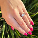 Three Stone Round Vintage Style Ring