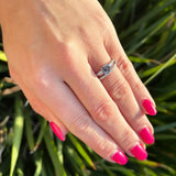 Three Stone Round Vintage Style Ring