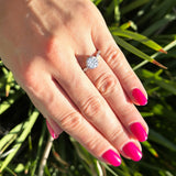 Art Deco Halo Floral Ring