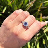 Vintage Style Round Natural Stone Flower Ring