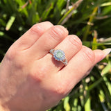 Vintage Style Round Natural Stone Flower Ring