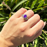 Two Piece Oval Natural Stone Vintage Style Ring