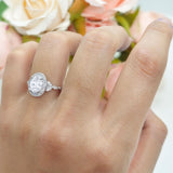 Oval Halo Vintage Style Statement Rings