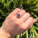 Vintage Style Round Natural Stone Wedding Ring