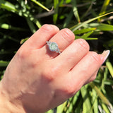 Art Deco Ring Round Natural Stone Beaded Ring