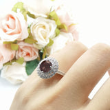Vintage Style Round Natural Stone Cocktail Ring