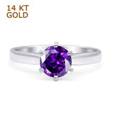 Round Solitaire Gold Ring