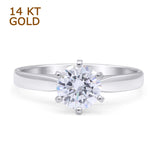 Round Solitaire Gold Ring