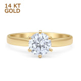 Round Solitaire Gold Ring