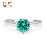 Round Solitaire Gold Ring