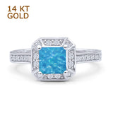 Princess Cut Halo Art Deco Gold Ring