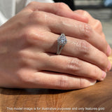 Round CZ Halo Split Shank Gold Ring