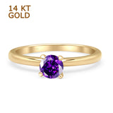 Round Solitaire Gold Ring