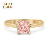 Princess Cut Solitaire Gold Ring