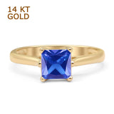 Princess Cut Solitaire Gold Ring