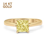 Princess Cut Solitaire Gold Ring