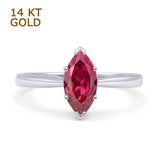 Marquise Ruby CZ Solitaire Gold Ring