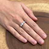 Three Stone Round Gold Ring