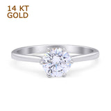 Round Cubic Zirconia Solitaire Gold Ring