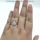 Pear Teardrop Cluster Natural Diamond Ring