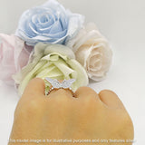 Beaded Band Milgrain Butterfly Finger Ring Cubic Zirconia 925 Sterling Silver
