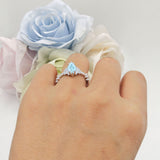 Marquise Halo Beaded Ring