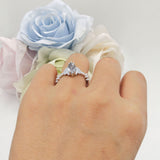Marquise Halo Beaded Ring