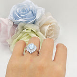 Heart Halo Baguette & Round Cocktail Ring