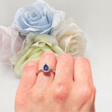 Pear Teardrop Halo Solitaire Ring
