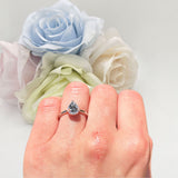 Pear Teardrop Halo Solitaire Ring